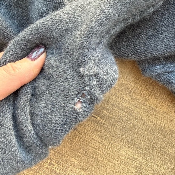 Kenar 100% Gray Open Front Women's Cashmere Cardigan Size Large - Picture 6 of 6